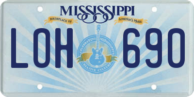 MS license plate LOH690