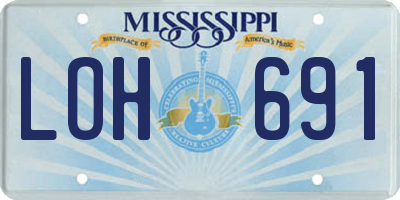 MS license plate LOH691