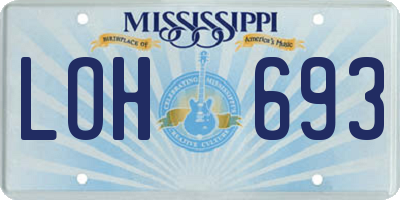 MS license plate LOH693