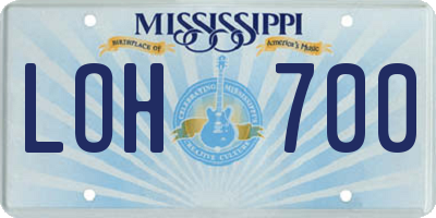 MS license plate LOH700