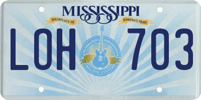 MS license plate LOH703