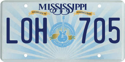 MS license plate LOH705