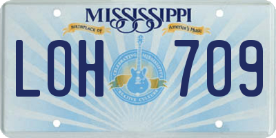MS license plate LOH709