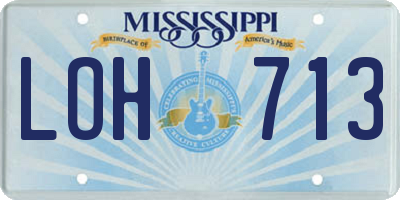 MS license plate LOH713