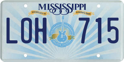 MS license plate LOH715