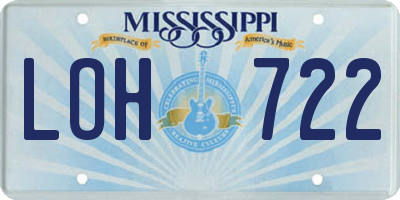 MS license plate LOH722
