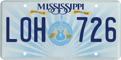 MS license plate LOH726