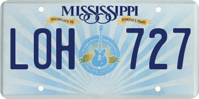 MS license plate LOH727