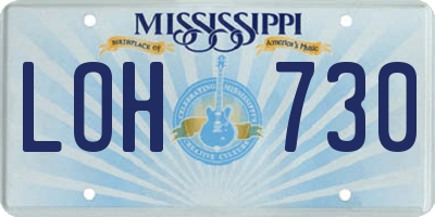 MS license plate LOH730