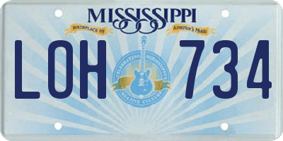 MS license plate LOH734