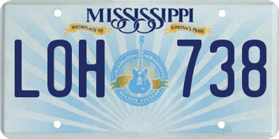 MS license plate LOH738