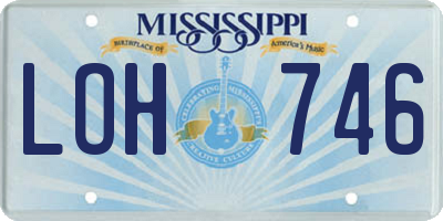 MS license plate LOH746