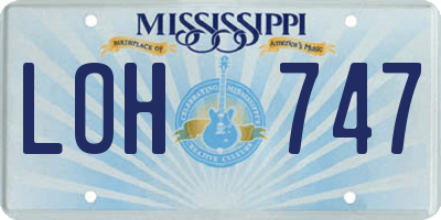 MS license plate LOH747