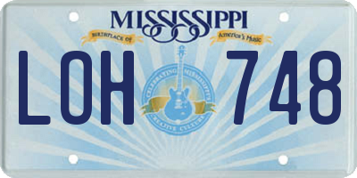 MS license plate LOH748