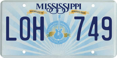 MS license plate LOH749