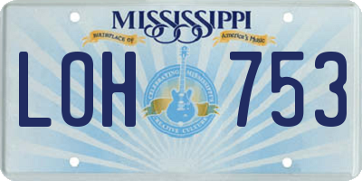 MS license plate LOH753