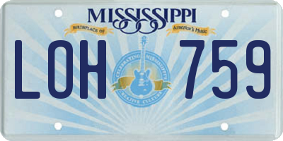 MS license plate LOH759