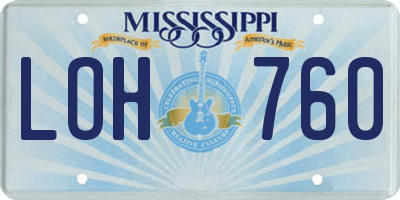 MS license plate LOH760