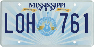 MS license plate LOH761