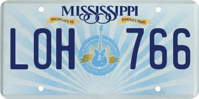 MS license plate LOH766