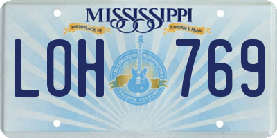MS license plate LOH769