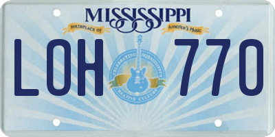 MS license plate LOH770
