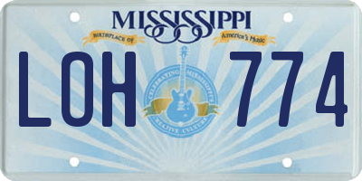MS license plate LOH774