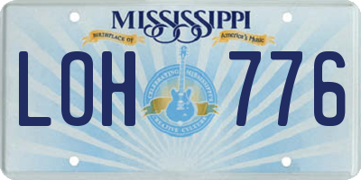 MS license plate LOH776