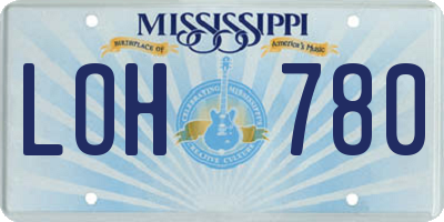 MS license plate LOH780