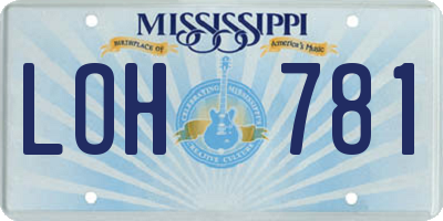 MS license plate LOH781