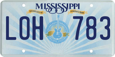 MS license plate LOH783