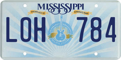 MS license plate LOH784