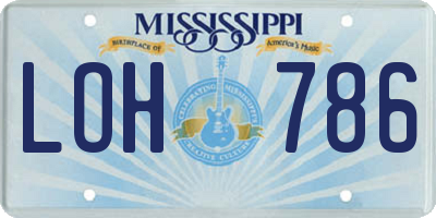 MS license plate LOH786