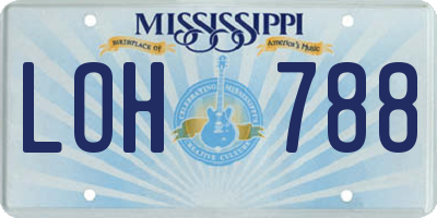 MS license plate LOH788