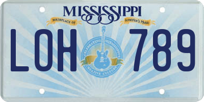 MS license plate LOH789