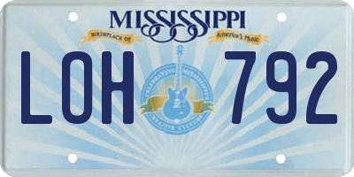 MS license plate LOH792