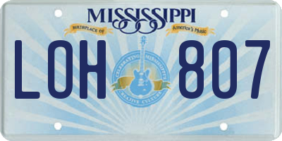 MS license plate LOH807