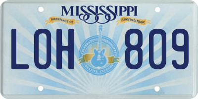 MS license plate LOH809