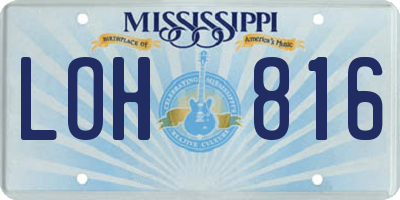 MS license plate LOH816