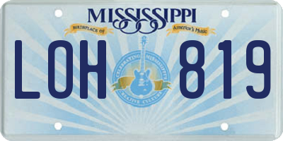 MS license plate LOH819