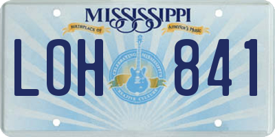 MS license plate LOH841