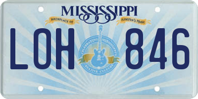 MS license plate LOH846