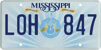 MS license plate LOH847