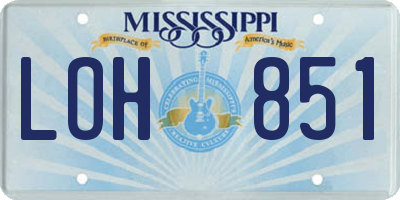 MS license plate LOH851