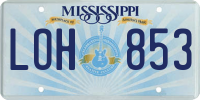 MS license plate LOH853