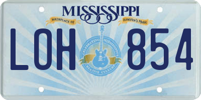 MS license plate LOH854