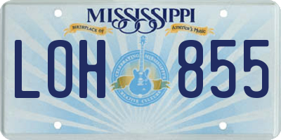 MS license plate LOH855