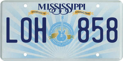 MS license plate LOH858
