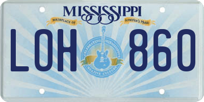 MS license plate LOH860