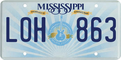 MS license plate LOH863